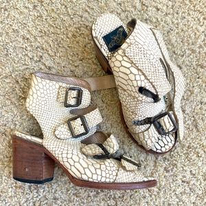 Steve Madden Freebird Snakeskin Heel Sandals